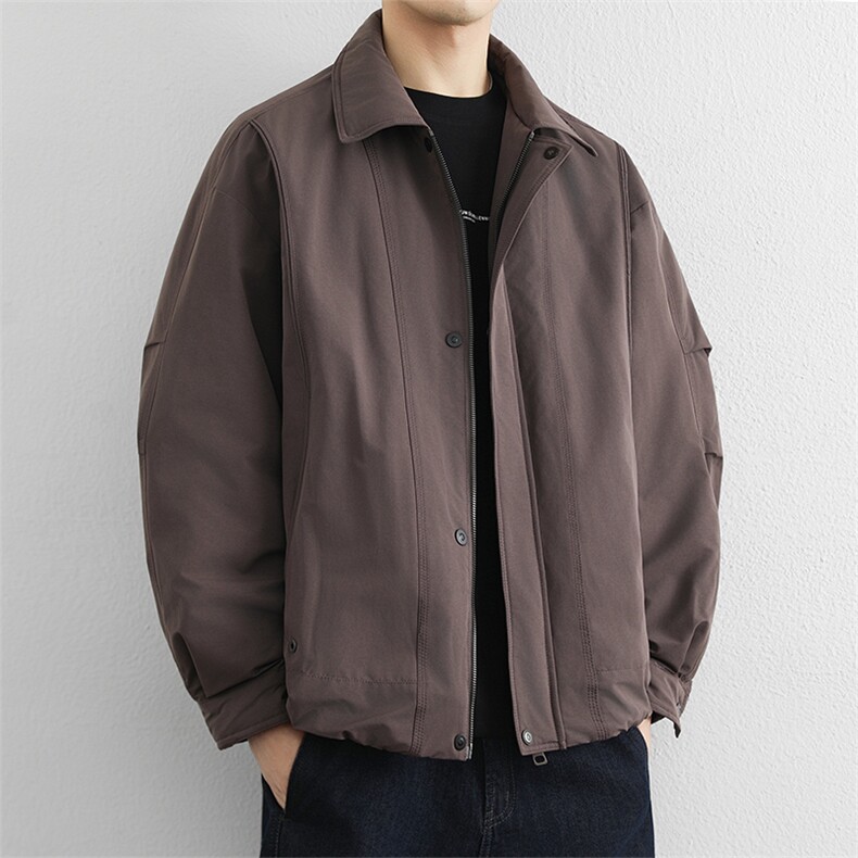 高级感轻奢90鸭绒羽绒服男翻领纯色休闲上衣冬季保暖防风外套,男装羽绒服,星座914