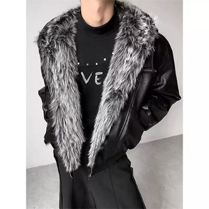 网图 保暖夹克棉服男士新款冬季加厚皮毛一体外套图片