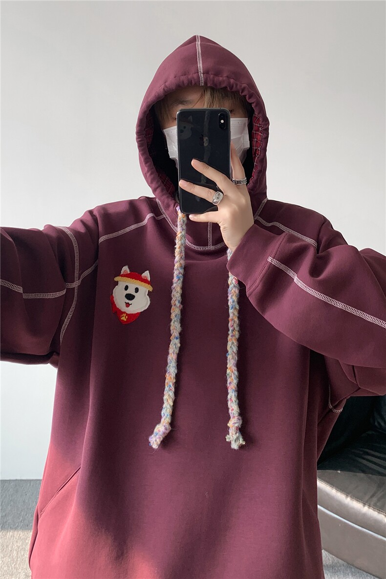 6XL-M重磅刺绣连帽卫衣男高街套头打底上衣WY47-P88,男装T恤,电商D206-1