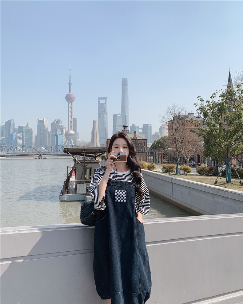 春现减龄简约花苞裙牛仔灯笼裙套装B190-F8707-P105-K158-T40-k1,女装套装/套裙,2B190