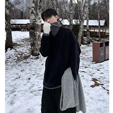 复古假两件高领毛衣男冬季高级感针织衫慵懒风外套1008-LS333-p67，男装针织衫/毛衣，星座1008