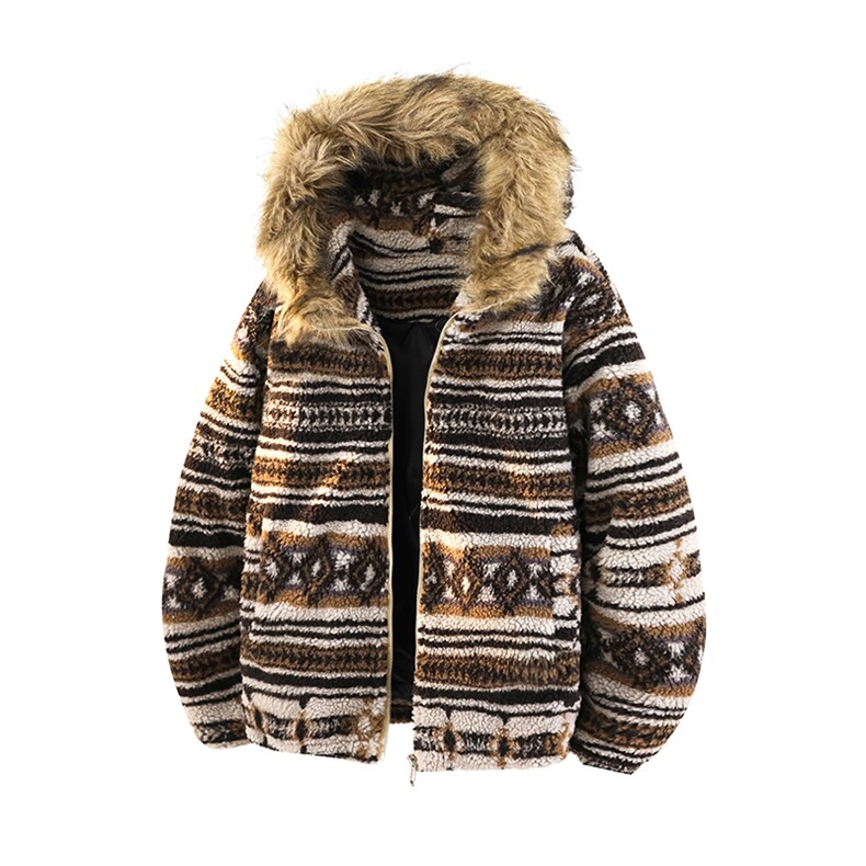 5XL-MMY1714-P168费尔岛棉衣男民族风座山雕羊羔毛提花550g，男装民族服装，电商D206-1