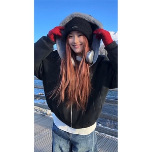 网图慎上荔枝纹皮座山雕加绒连帽保暖棉服男女同款MP7826-特价P85图片
