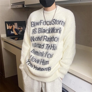 M891-特P58毛衣男款美式高街潮牌慵懒风痞帅休闲宽松针织衫外套图片