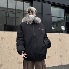 美式毛领派克服男冬季宽松保暖棉衣加厚休闲棉服外套，男装棉衣，星座716-4
