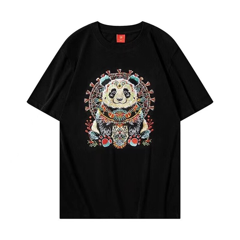 M494-P35刺绣款短袖t恤夏季宽松潮流ins情侣款上衣图片