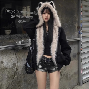 A542-P95小香风鹿皮绒外套女春秋冬加厚高级感小个子毛毛夹棉衣