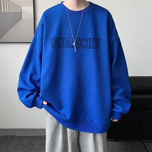 华夫格卫衣圆领卫衣男大码长袖t恤男外套 HW76229-P30加绒款-P40图片