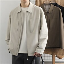 2026年春新款通勤外套行政上衣男士简约翻领休闲夹克，男装夹克，星座914