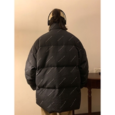 W8205P125控158华夫格印花棉衣冬季棉服外套宽松棉服面包服，男装棉衣，电商B205