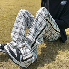 秋季格子裤宽松长裤百搭运动裤D329-QM500-P50-控68，女装休闲裤，电商D329