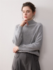 加厚山羊绒衫女半高领宽松毛衣25秋冬新款百搭针织打底衫内搭上衣，女装羊绒衫，暖绒情旗舰店