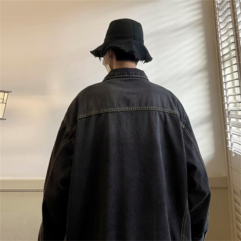 春季新款美式大口袋牛仔外套男宽松百搭工装夹克上衣潮WJ664-p60,男装夹克,星座1008