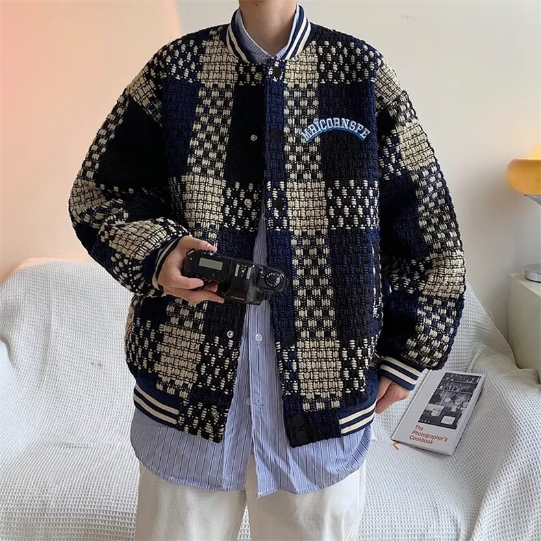 小香风格子外套男ins潮春秋痞帅炸街设计感日系MG49P65,男装夹克,星座1116-2