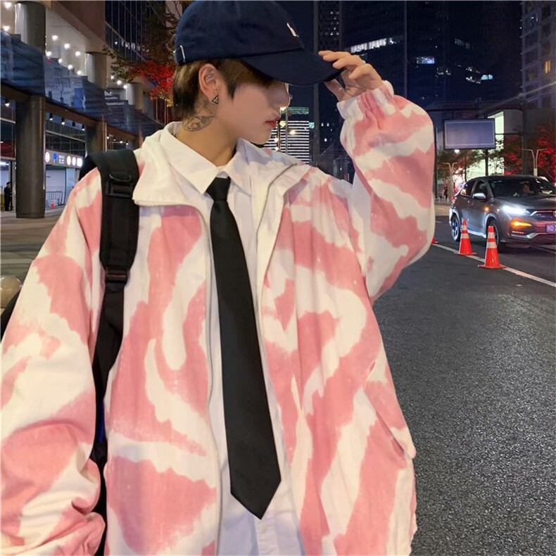 双面穿ins潮痞帅超火外套男春秋季hiphop高街上衣宽松欧美式工装,男装工装外套,星座1210-1