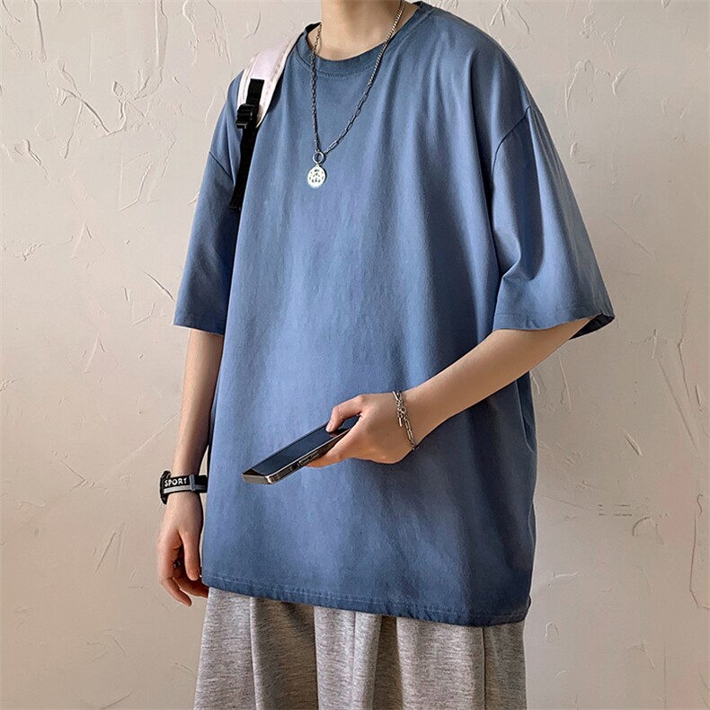 新品！港风短袖T恤水洗做旧i男士宽松ns潮牌百搭上衣TC3100-P29,男装T恤,星座717