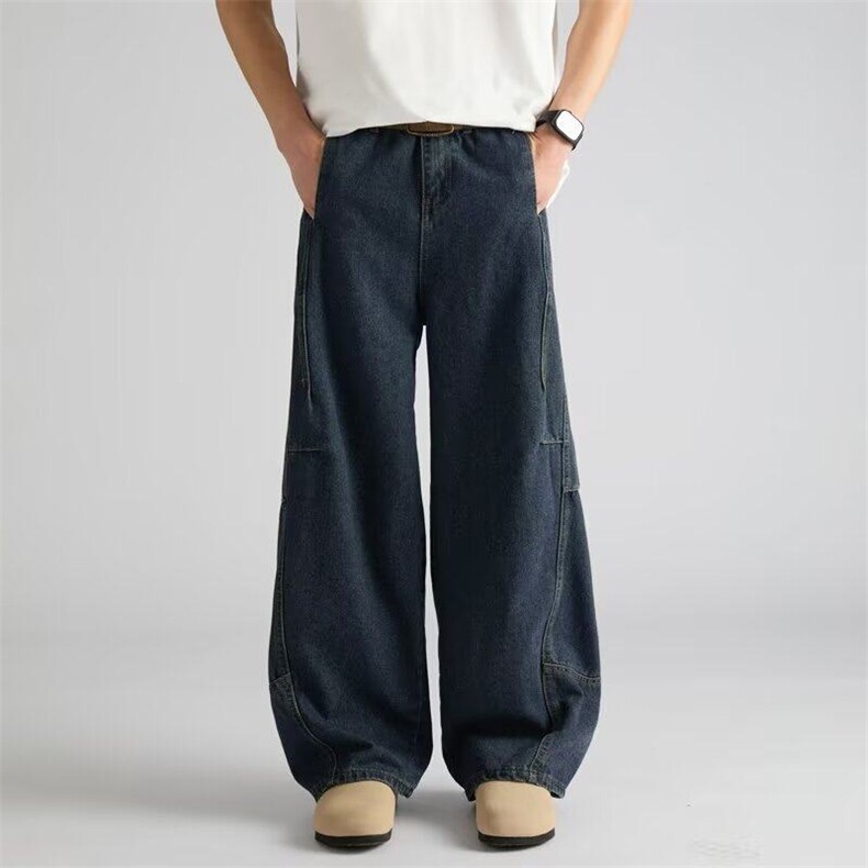 黑色弯刀裤哈伦牛仔裤男士秋季新款老爹裤显瘦阔腿长裤NAT04,男装牛仔裤,星座1116A-1（原606A）