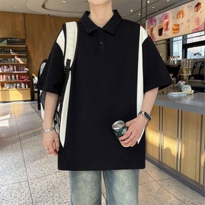 25070-特P60港风宽松翻领短袖POLO衫夏季时尚休闲T恤男打底衫图片