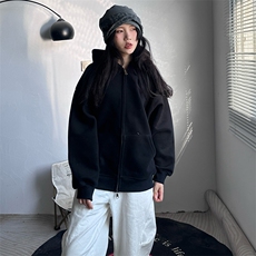 抖音得物高品质二开350克秋冬双头双拉链卫衣开衫外套W74，男装卫衣，电商A486