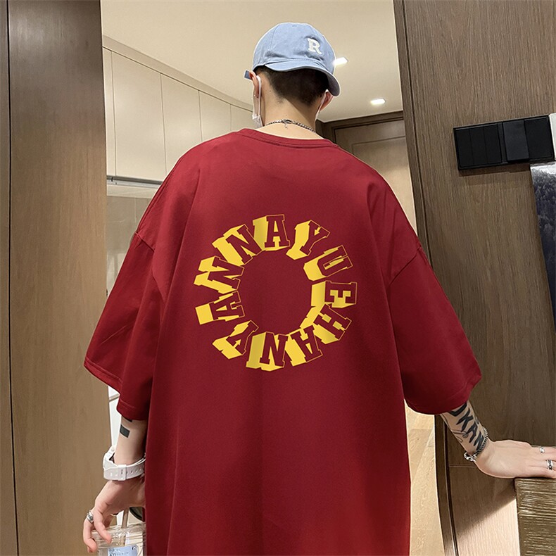 美式重磅百搭圆领短袖T恤男夏潮流ins潮牌hiphop宽松欧美麂皮半袖,男装T恤,电商019-1