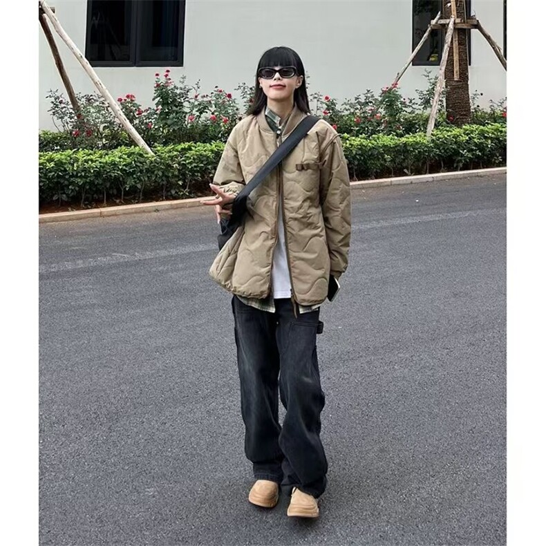 美式复古棉服外套女2025年新款冬季夹棉加厚棒球服韩系棉衣棉袄潮,男装棉衣,星座506A