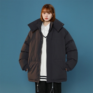 中性克莱因蓝棉衣男冬季加厚面包服潮可脱卸领棉袄美式外套潮牌图片