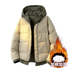 3D男女冬季加绒加厚假两件连帽保暖棉服大衣A406MY829P108，男装棉衣，星座309（原A406）