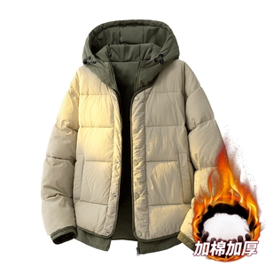 3D男女冬季加绒加厚假两件连帽保暖棉服大衣A406 MY829 P108图片