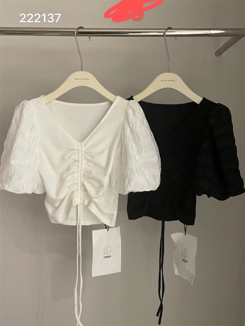 抽绳小衫，其它，BLACK