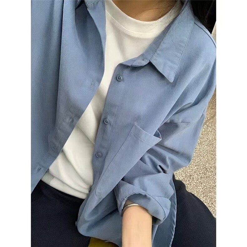【有货】DCSA244-特批40多巴胺紫色长袖衬衫男女秋季纯棉情侣衬衣,男装衬衫,星座603-2