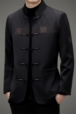 继续主推中老年风唐装棉服男中山装盘扣外套复古加绒棉衣，男装棉衣，钱塘723