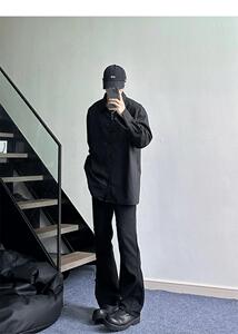 美式ins高街暗黑小众百搭喇叭裤休闲牛仔裤K2305-P55 控78图片