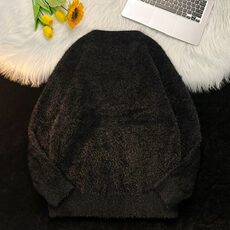 水貂绒毛衣男秋冬季加绒加厚针织衫美式复古软糯慵懒风M07/P56，男装针织衫/毛衣，星座506B