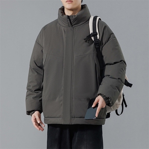 现货美式高街休闲夹克冬季立领纯色三防户外工装加厚棉服外套图片
