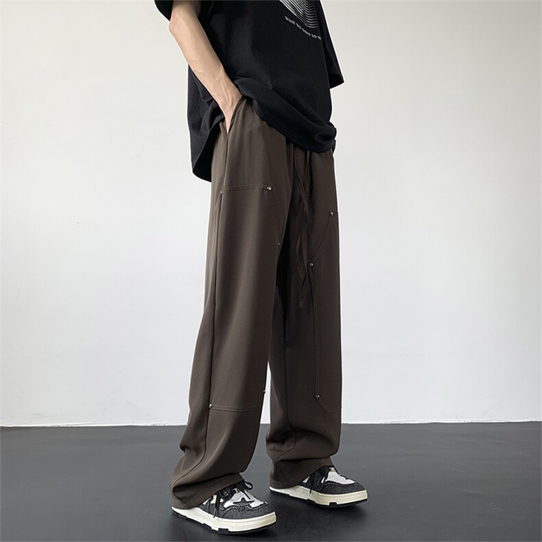 抖音2026春季美式伐木裤男垂感休闲西裤A423P55，男装西裤，电商A309