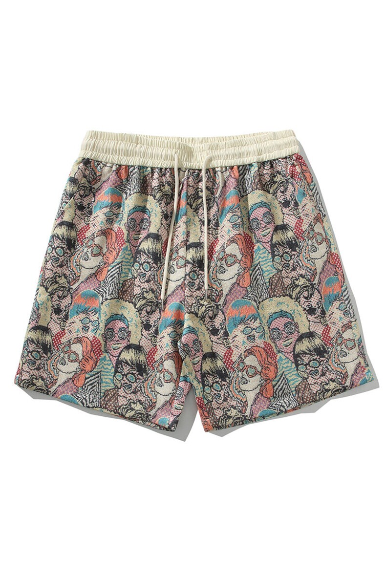 短裤男夏季美式复古拼接五分裤潮牌宽松大码XZ102B-1DK2589P25,男装牛仔裤,星座102B-1