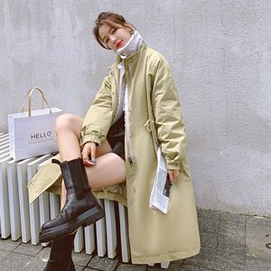 新款！两色假两件羊羔毛夹棉拼接棉衣163-W09-P190-控265,女装棉衣/棉服,拾菱