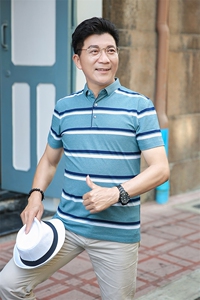 2023夏季新款短袖T恤保罗polo衫中年商务休闲男装半袖翻领男薄款图片