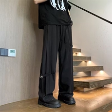 速干裤男直筒宽松休闲裤松紧腰包边高质弹力冰丝裤KA601，男装休闲裤，星座1116A-1（原606A）