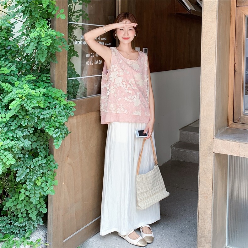 夏季新品蕾丝刺绣上衣+阔腿裤套装2C236M207P165K218,女装套装/套裙,2C236