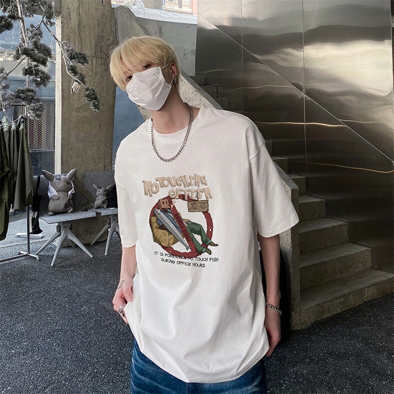 慵懒舒适休闲松弛T恤宽松款学院文艺感经典上衣HY346TP25控38,男装T恤,电商A102B
