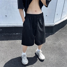 潮牌满天星亮片休闲短裤男女夏百搭显瘦阔腿运动五分裤子BK390，男装牛仔裤，星座601-2