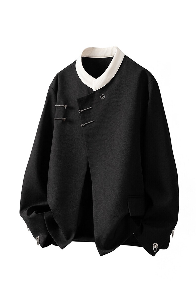 1新中式拼色大码M-5XL西服男:95%聚酯纤维5%氨纶XF77951特P65控98,男装西服,星座226-2