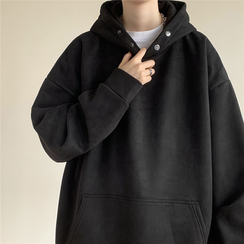 重磅oversize连帽卫衣男潮牌加绒美式复古宽松大码情侣外套上衣服图片