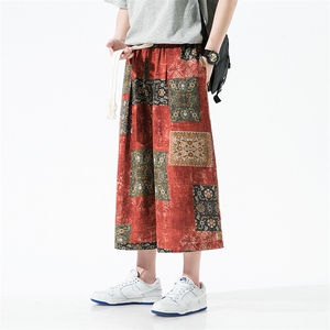 2025 新中式 碎花 风 民族风 沙滩裤 七分裤 A057-K367-P40图片