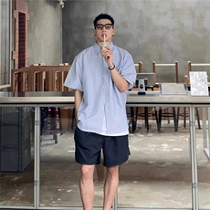 【有货】DC220-特P30春秋港风日系短袖衬衣设计感小众ins潮，男装衬衫，星座603-2