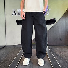 K20532-P68夏季薄款结构拼接休闲裤男潮流宽松直筒弯刀裤速干裤，男装休闲裤，电商A368