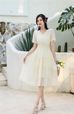 夏季连衣裙，泡泡纱，女装连衣裙，雪飞诗