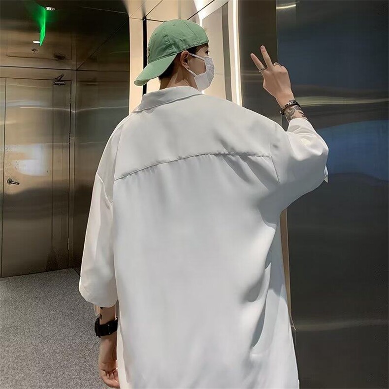 2025夏季新款男士休闲短袖衬衫宽松衬衣CC835,男装T恤,星座1108
