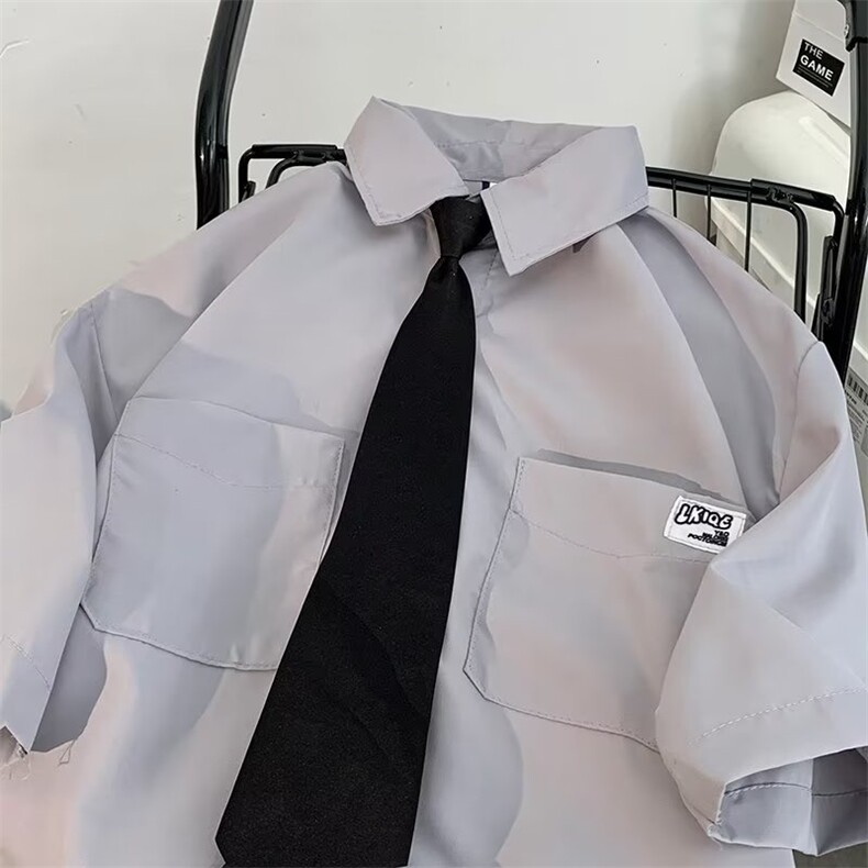 翻领短袖衬衫宽松开衫衬衣短袖T恤CS015-P30,男装衬衫,星座308B-1